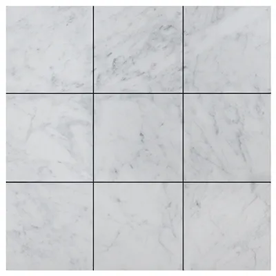 Carrara White Italian Marble 4" x 4" Tile Honed