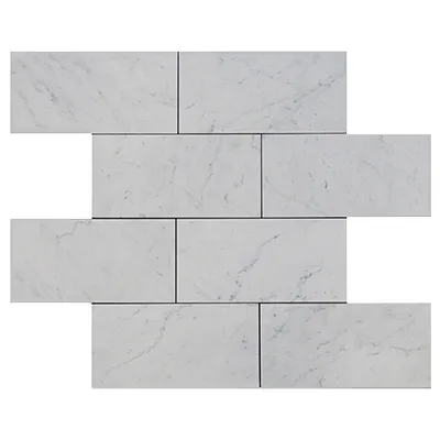 Carrara White Italian Marble 9" x 18" Tile Polished