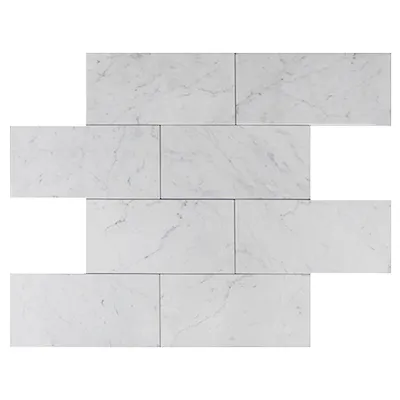 Carrara White Italian Marble 6" x 12" Tile Honed