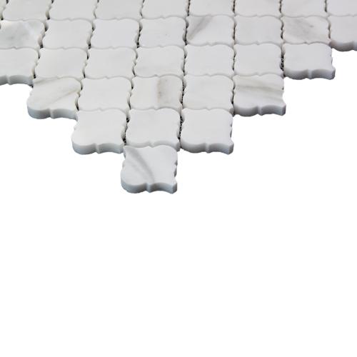 Calacatta Gold Marble Arabesque Baroque Mini Lantern Mosaic Tile Honed