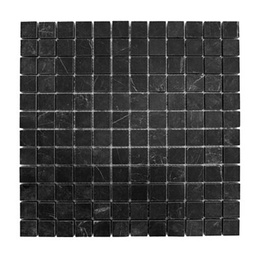 Nero Marquina Black Marble 1x1 Mosaic Tile Honed