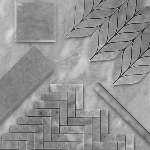 Bardiglio Gray Marble 4x12 Bullnose Trim Tile Honed