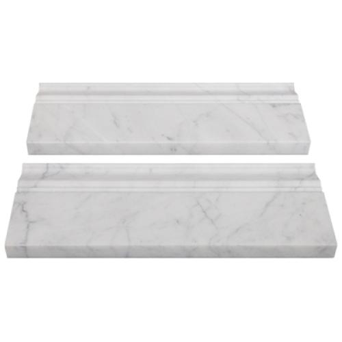 Carrara White Italian Marble Skirting Baseboard Molding Honed