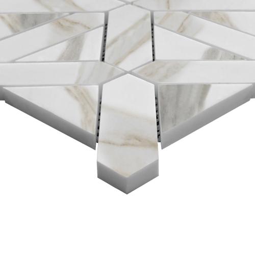 Calacatta Gold Italian Marble Geometrica Mosaic Tile Polished