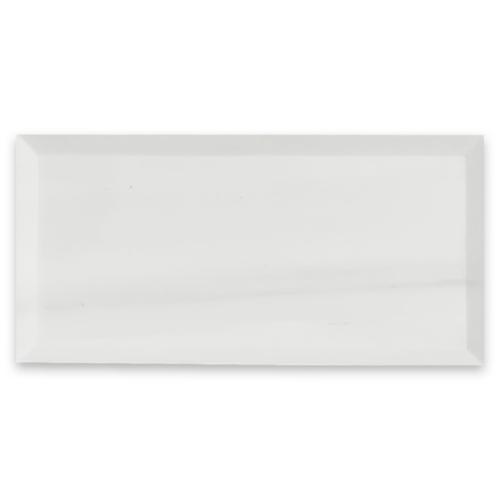 3x6 Bianco Dolomite Marble Wide Bevel Subway Tile Honed
