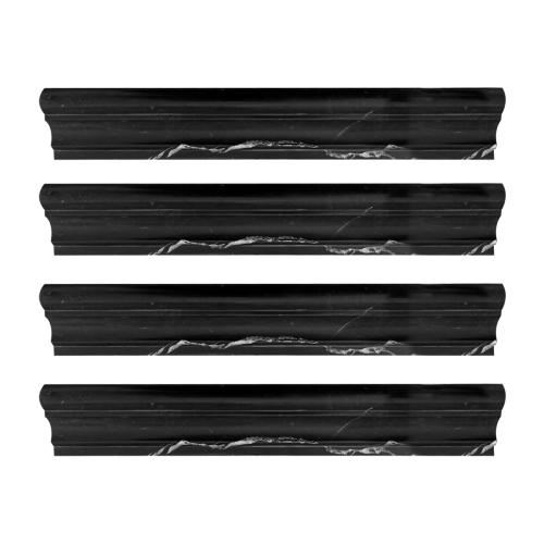 Nero Marquina Black Marble Crown Molding Polished