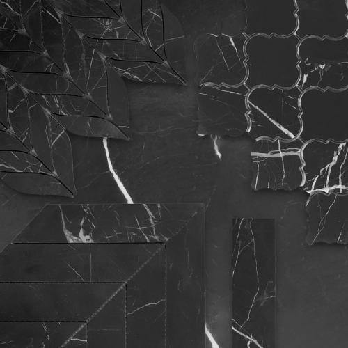 3x12 Nero Marquina Black Marble Tile Honed