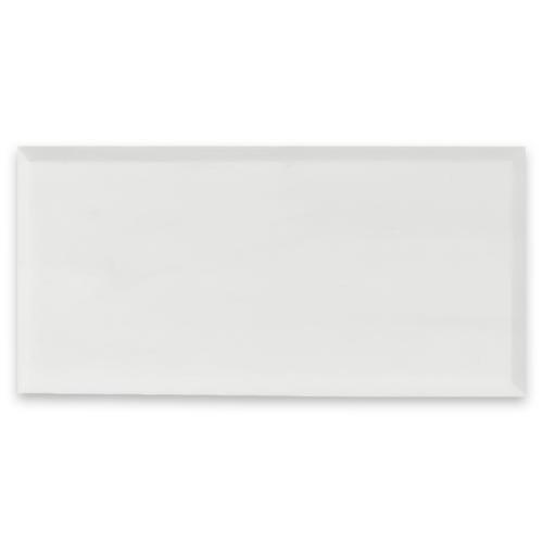 6x12 Bianco Dolomite Marble Wide Bevel Subway Tile Honed