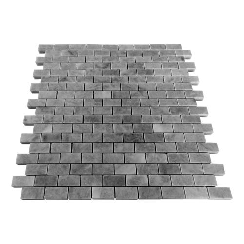 Bardiglio Gray Marble Mini Brick Mosaic Tile Polished