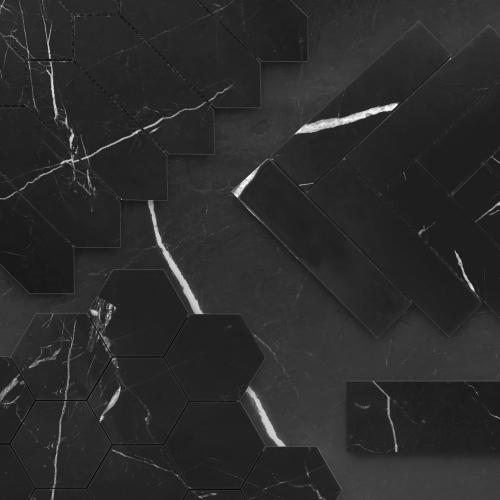 4x12 Nero Marquina Black Marble Tile Honed