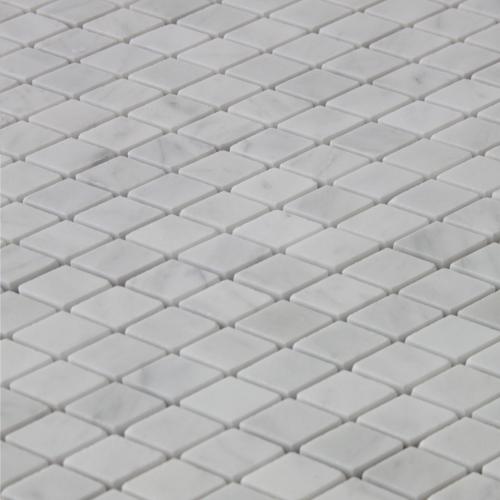 Carrara White Italian Marble Diamond Mosaic Tile Honed