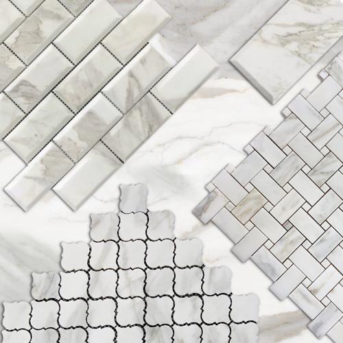 Calacatta Gold Italian Marble 2x4 Wide Bevel Subway Mosaic Tile Honed